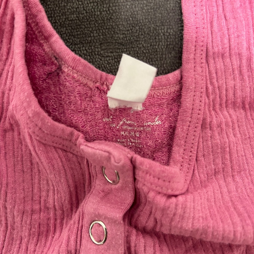 urban outfitters out from under pink snap button up crop tank top